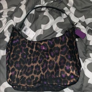 NWT Purple Cheetah Coach Purse